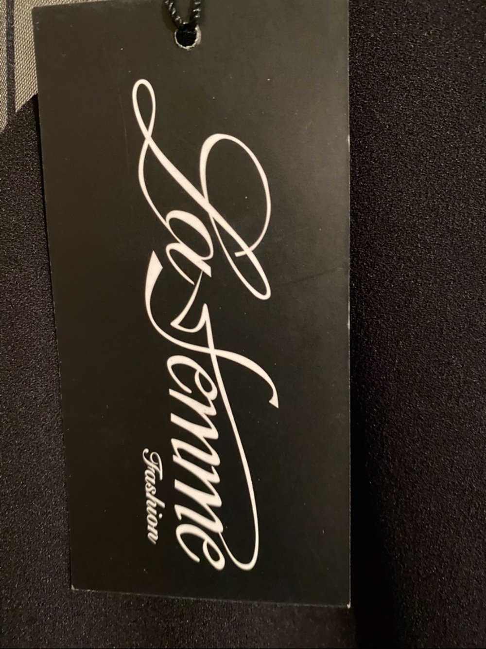 La Femme Black Long-Sleeve Cutout Maxi Gown with High Slit - Picture 5 of 6